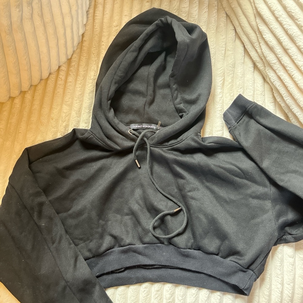 Naked Wardrobe Black Cropped Hoodie